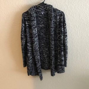 Black/white cardigan sweater